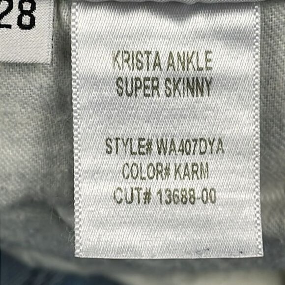 Hudson Krista Ankle Super Skinny Jeans Distressed Ripped Karma Blue Sz 28 - Picture 12 of 12